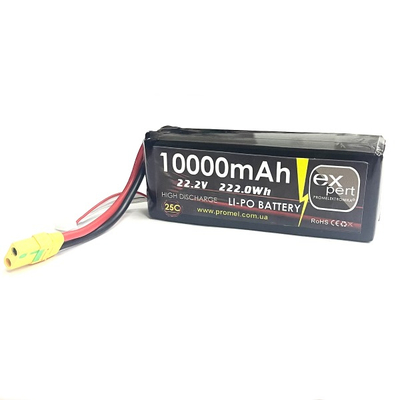 Акумулятор для FPV дронів - АКБ 22,2V 10000mAh 25C 6S (S) XT-90-S Uitra-High-Power Battery soft case, blac
